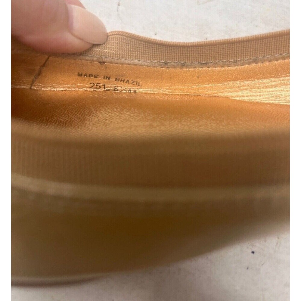 Kate Spade New York Patent Leather Ballet Flats Tan Bow Slip On Shoes 8.5 M - Picture 13 of 13